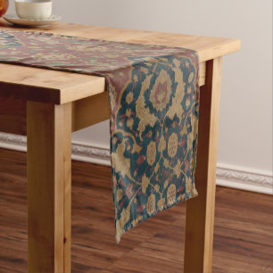 Chemin De Table Court Vintage Oriental Perse Motif rouge