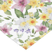 Chemin De Table Court Violet Jaune Blanc Vert Floral Élégant Chic (Coin)