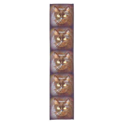 Chemin De Table Court visage de chat noir (Devant)