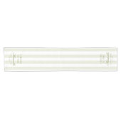 Chemin De Table Court Vive Retro Vert Rayures Blanches Écriture Mariage (Horizontal)