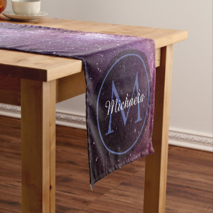 Chemin De Table Court Voie Lactée couleurs vives personnalisable monogra