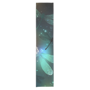 Chemin De Table Court Vol de libellule verte lumineuse