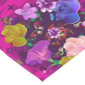 Chemin De Table Court Volant rose Abstrait rose vibrant (Coin)