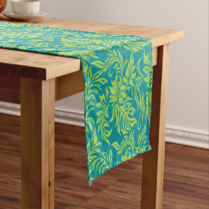 Chemin De Table Court Waikiki Hibiscus Hawaiian Pareau Floral