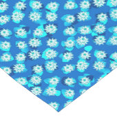 Chemin De Table Court Water Lily Motif, Turquoise, Bleu et Blanc (Coin)