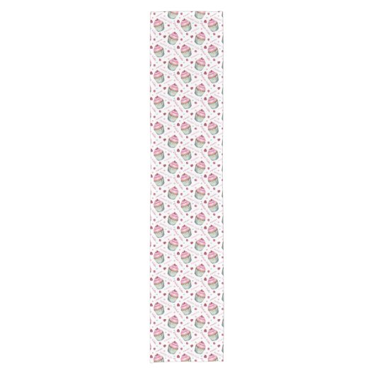 Chemin De Table Court Watercolor cupcakes (Devant)