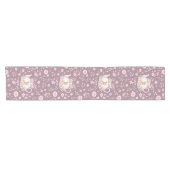 Chemin De Table Court Whimsical Bunny Teapot Spring Floral Pattern (Horizontal)