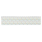 Chemin De Table Court Whimsical Pastel Cute Easter Eggs Floral Pattern  (Horizontal)