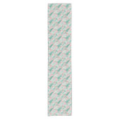 Chemin De Table Court Whimsical Teal Christmas Trees on Pink (Devant)