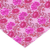 Chemin De Table Court William Morris Chrysanthemums, Bourgogne et rose (Coin)