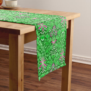 Chemin De Table Court William Morris Hyacinth Imprimer, Lime Green