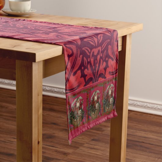 Chemin De Table Court William * Morris Santa Claus Cranberry Red (In Situ)