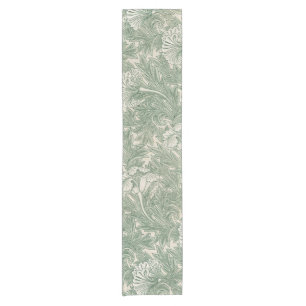 Chemin De Table Court William Morris tulip fond textile vert