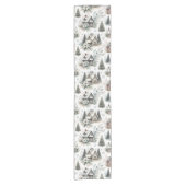 Chemin De Table Court Winter Cottage Snowfall Pattern (Devant)