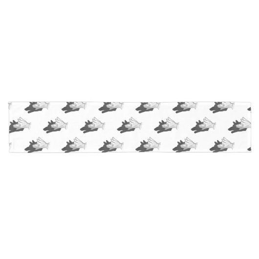 Chemin De Table Court Wolf Silhouette (Horizontal)