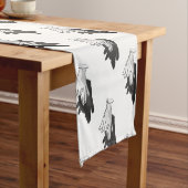 Chemin De Table Court Wolf Silhouette (In Situ)