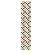 Chemin De Table Court Yellow Black White Checkered Pattern Design  (Devant)