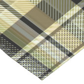 Chemin De Table Court Yellow-brown tartan plaid.  (Coin)
