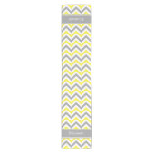 Chemin De Table Court Yellow Dk Gray White LG Chevron Gray Nom Monogram (Devant)