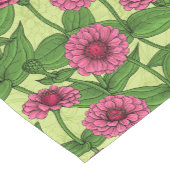 Chemin De Table Court Zinnias rose sur vert clair (Coin)