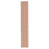 Chemin De Table Long 70s Bold Retro Modern Motif in Orange & Brown (Devant)