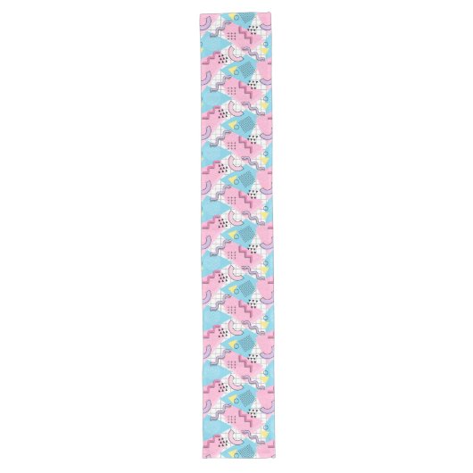 Chemin De Table Long 80's Memphis Active Pink Light Blue (Devant)