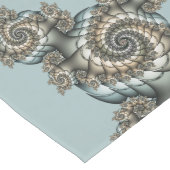 Chemin De Table Long Abstrait Beige clair Bleu Fractal Art Spirales (Coin)