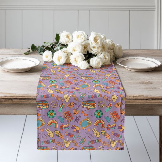 Chemin De Table Long Accent de table groovy pastel de style années 70
