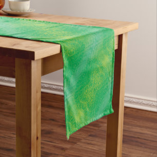 Chemin De Table Long Acceptation Médaillons de saumons jaunes bleus