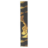 Chemin De Table Long Achempong Opulent Swirl Liquid Gold Black Monochro (Devant)