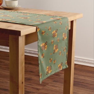 Chemin De Table Long Action de grâce Automne Dinde verte