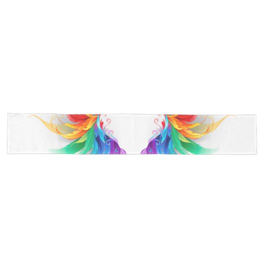 Chemin De Table Long Ailes fluffy arc-en-ciel (Horizontal)
