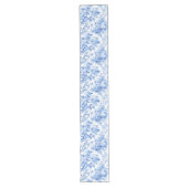 Chemin De Table Long Antique Blue French Toile Roses Floral Table Runne (Devant)
