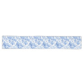 Chemin De Table Long Antique Blue French Toile Roses Floral Table Runne (Horizontal)