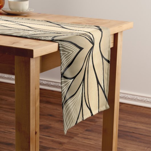 Chemin De Table Long Antique Gold Creative Leave Motif (In Situ)