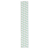 Chemin De Table Long Aquarelle bleu vert Merry Tree (Devant)