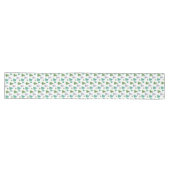 Chemin De Table Long Aquarelle bleu vert Merry Tree (Horizontal)