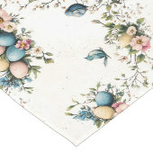 Chemin De Table Long Aquarelle de charme Oiseaux de Pâques et printemps (Coin)