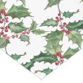 Chemin De Table Long Aquarelle Holly et Berries rouges (Coin)