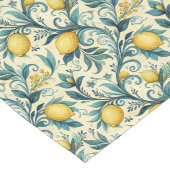 Chemin De Table Long Aquarelle jaune citrons méditerranéens (Coin)