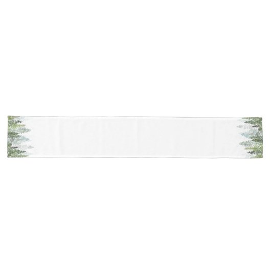 Chemin De Table Long Aquarelle Pine Arbres (Horizontal)