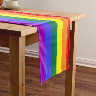 Chemin De Table Long Arc-en-ciel de fierté coureur de table de 16" X 10