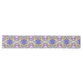 Chemin De Table Long Arceau de fleurs aquarelle bleu (Horizontal)