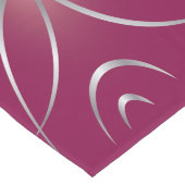 Chemin De Table Long Argent sur magenta (Coin)