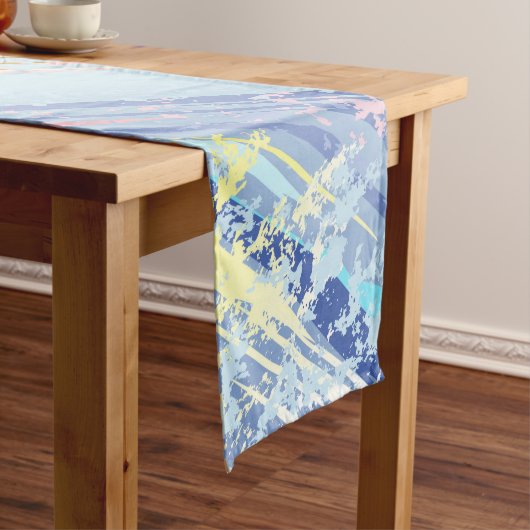 Chemin De Table Long Arrière - plan rose texturé (In Situ)