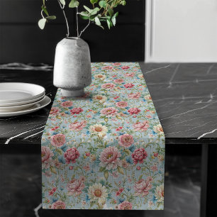 Chemin De Table Long Arrière-table florale intemporelle Rococo Classic