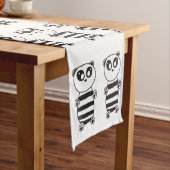 Chemin De Table Long Art de panda noir et blanc ludique (In Situ)