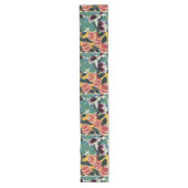 Chemin De Table Long Art floral abstrait magenta et orange vibrant (Devant)