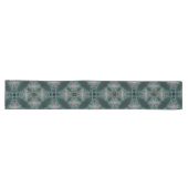 Chemin De Table Long Art graphique géométrique fractal sarcelle moderne (Horizontal)