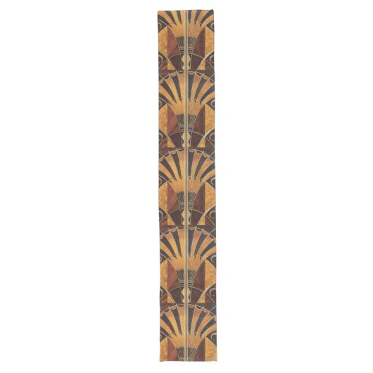 Chemin De Table Long art Nouveau, art déco, cru, couleurs en bois (Devant)